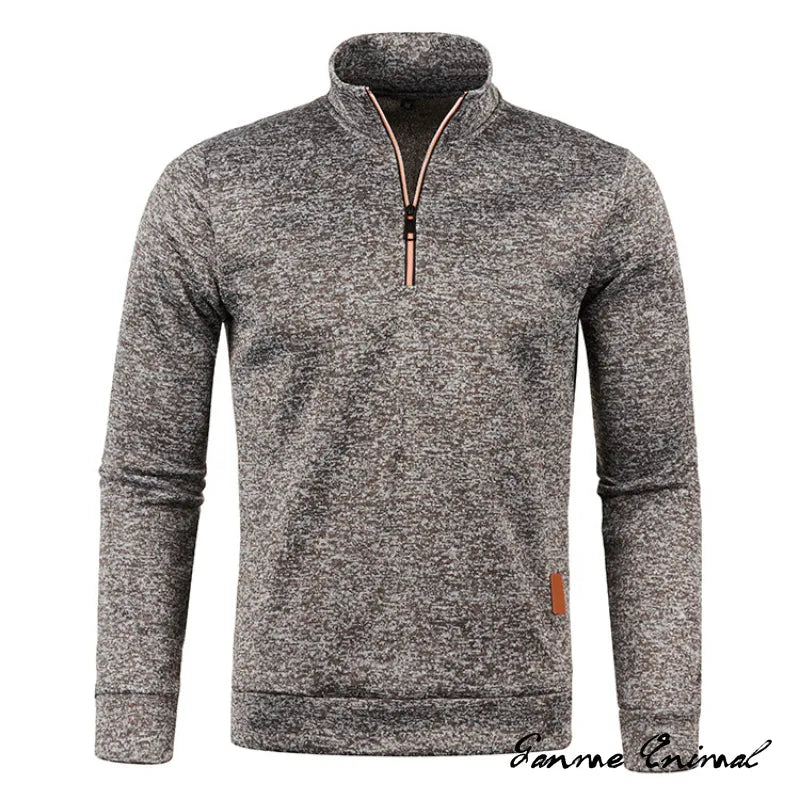 Men's Turtleneck Zip-Up Sweater