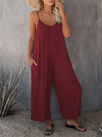 Sleeveless stretch strap jumpsuit