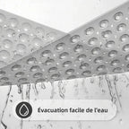 Tapis de Douche Antidérapant 53×53 cm – Ventouses et Trous de Drainage