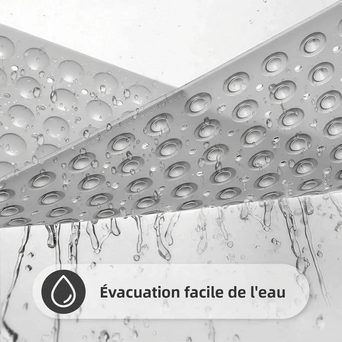 Tapis de Douche Antidérapant 53×53 cm – Ventouses et Trous de Drainage