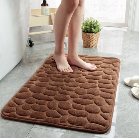 Ultra-absorbent pebble bath mat