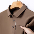 Polo Homme Texturé Uni Respirant Manches Courtes — Élastique, Confort Été