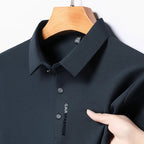 Polo Homme Texturé Uni Respirant Manches Courtes — Élastique, Confort Été