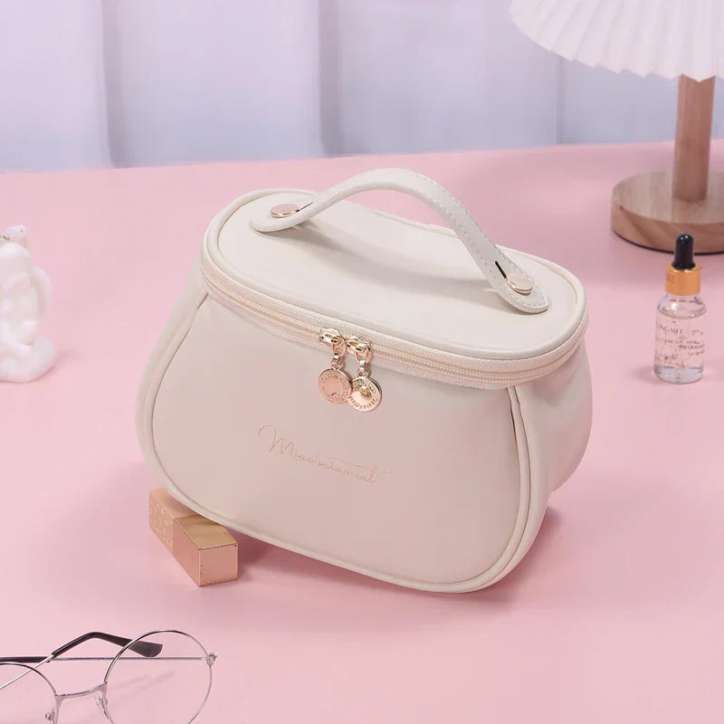 Trousse de Toilette en Cuir PU - Praticité & Grande Capacité