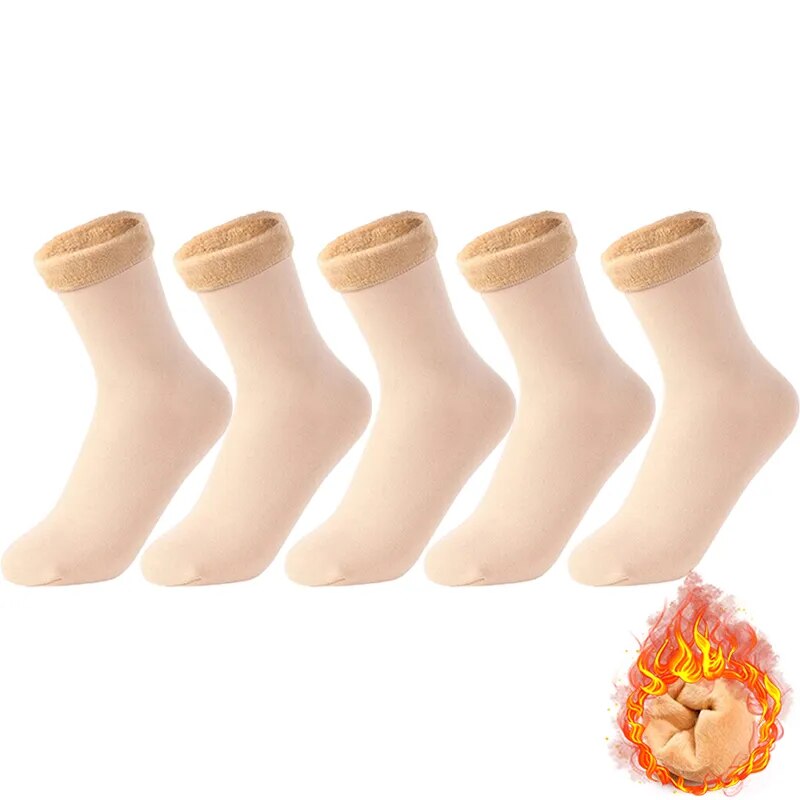 5x Paire de Chaussettes thermiques avec doublure polaire