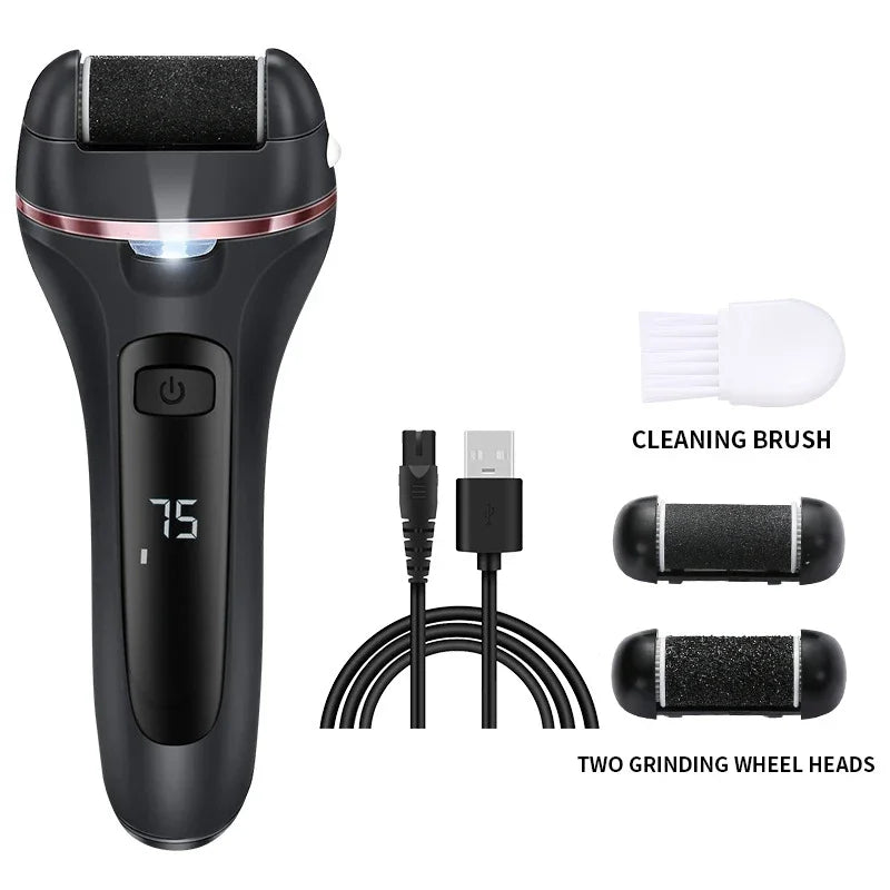 Lime à Pieds Électrique Rechargeable USB IPX4 — Écran Digital, 3 Vitesses, Cors & Callosités