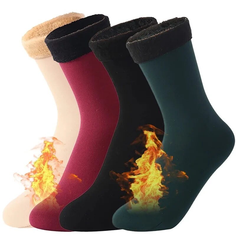 5x Paire de Chaussettes thermiques avec doublure polaire