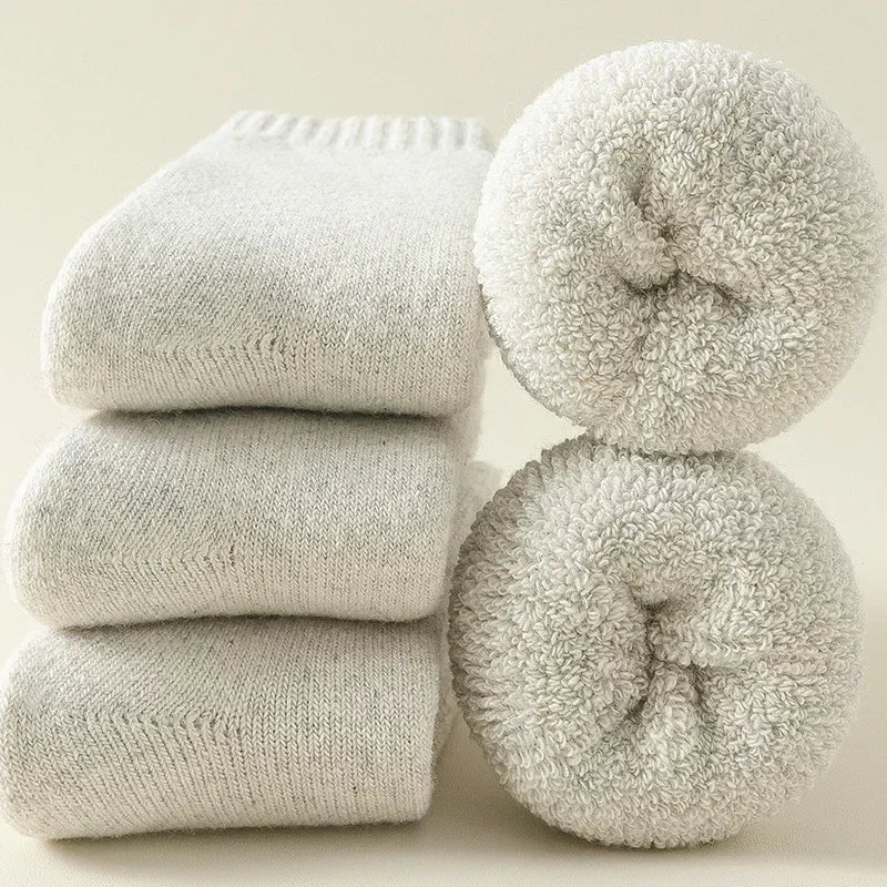 Lot de 3 Paires de Chaussettes Épaisses en Laine Thermique - Mixte