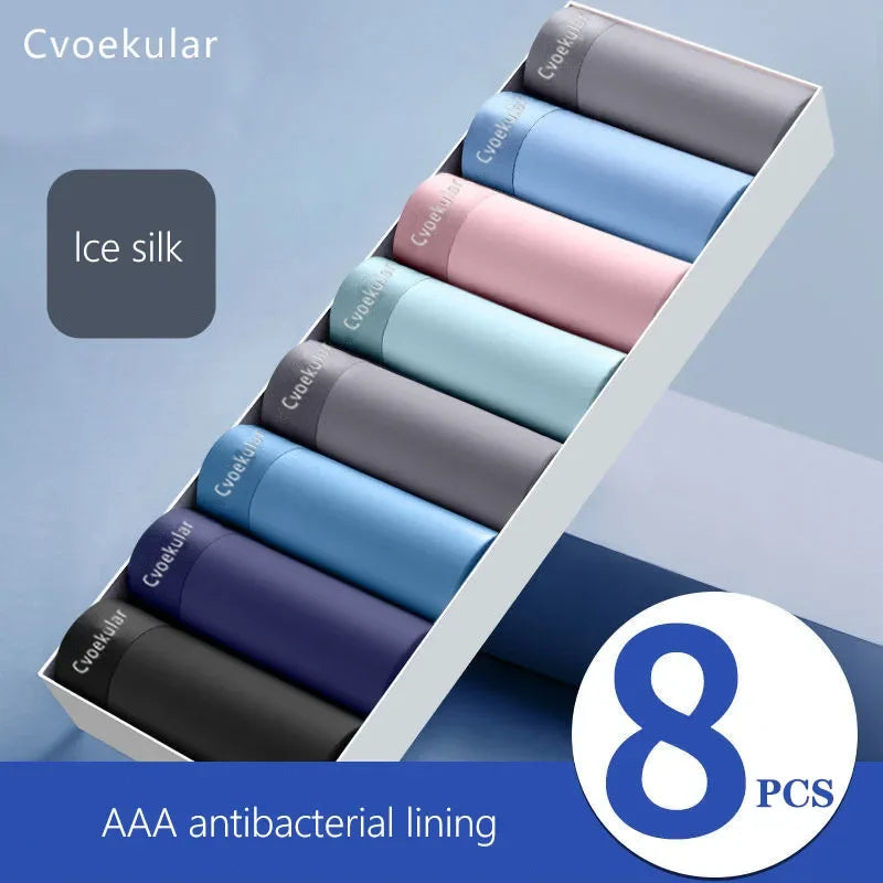 Pack de 8 Boxer légers en soie glacée pour homme - Confort ULTRA