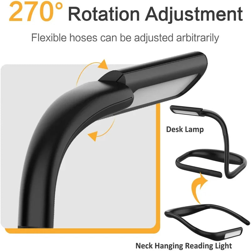 Lampe de lecture USB rechargeable mains libres — LED puissante