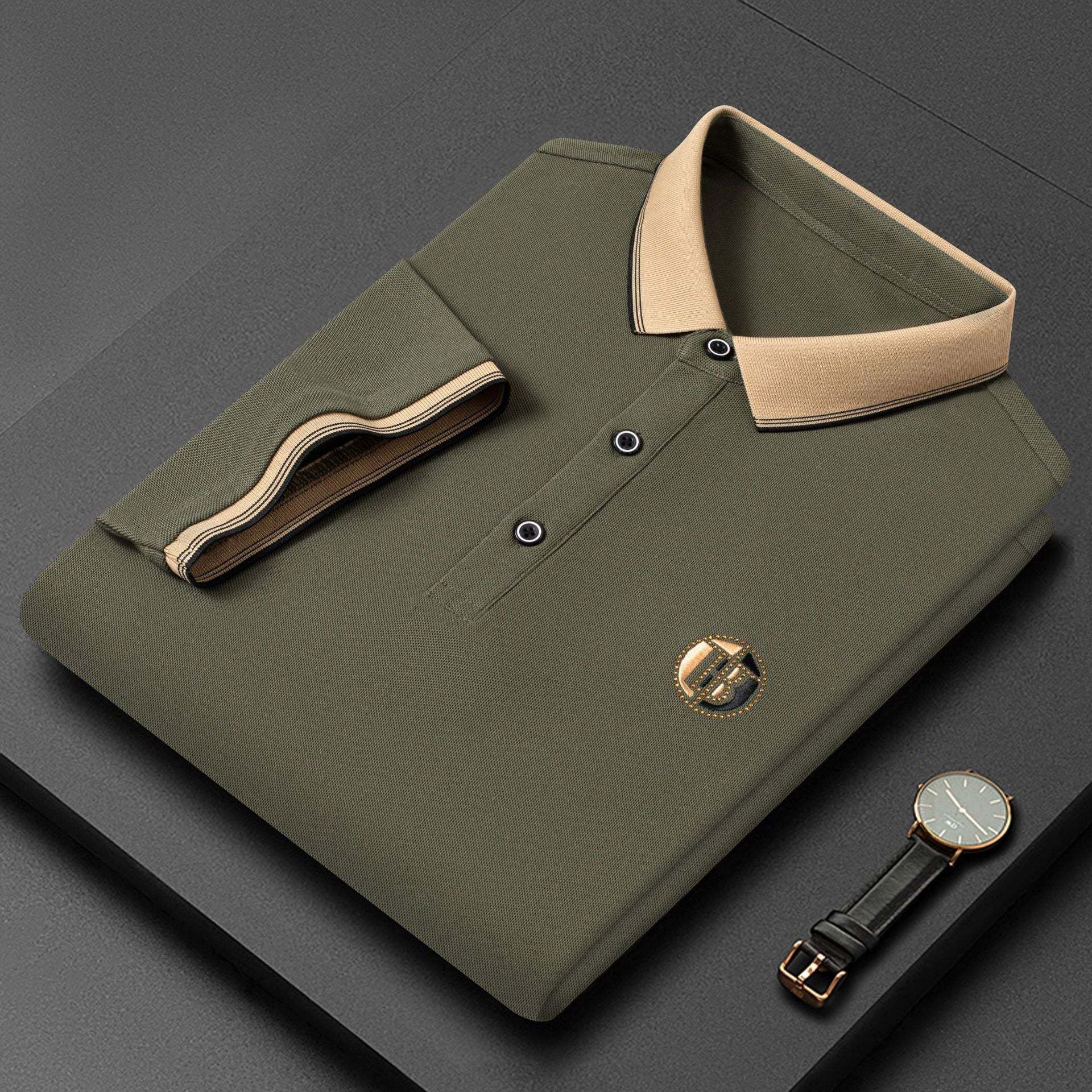 Italian Polo Shirt with Embroidered Logo - Men