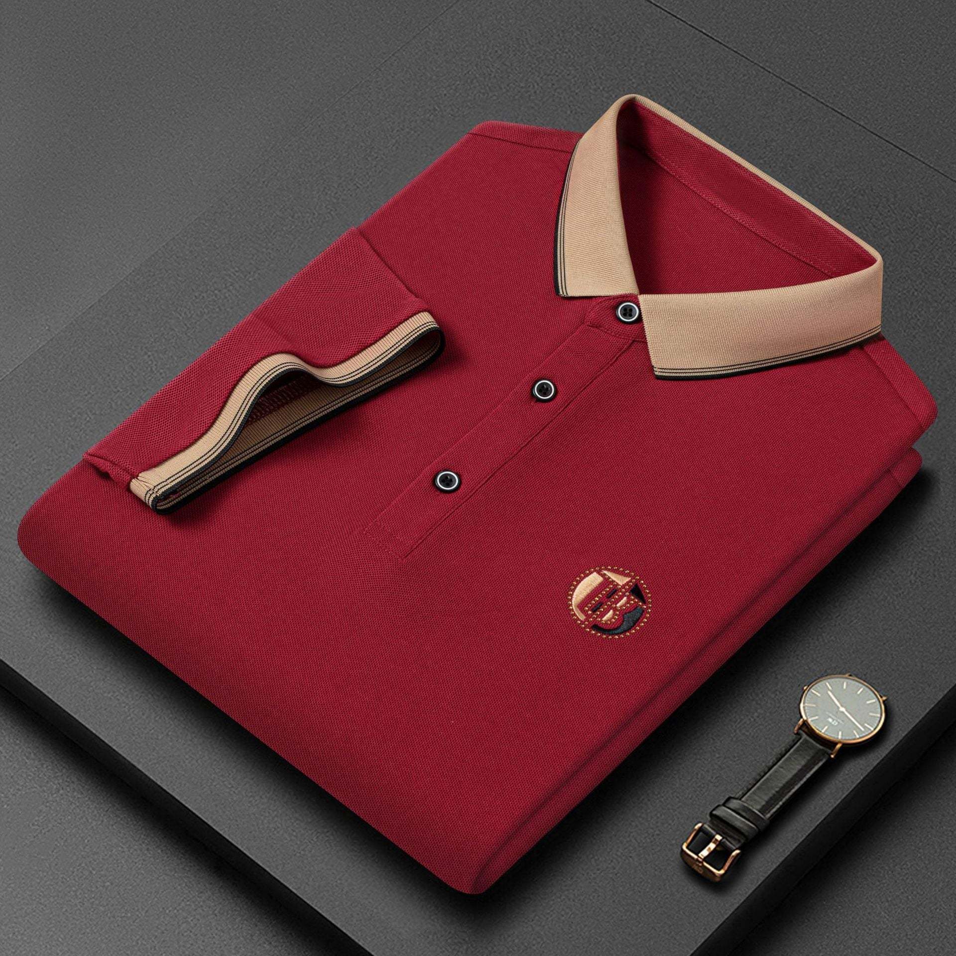Italian Polo Shirt with Embroidered Logo - Men