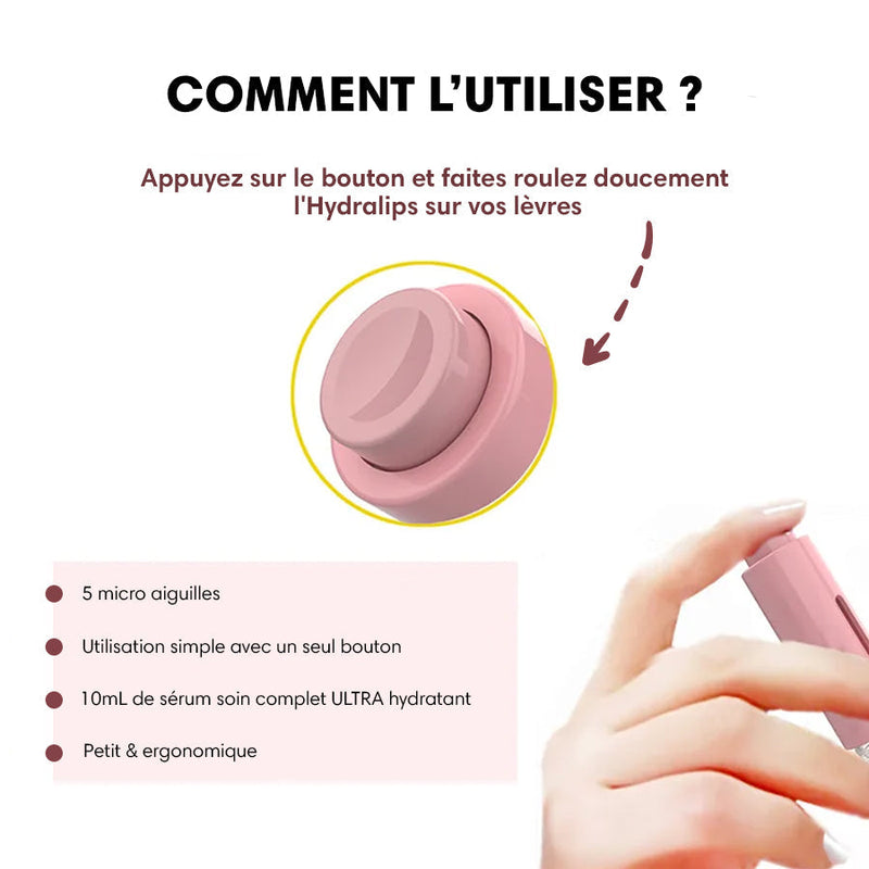 HYDRALIPS - Dermaroller microneedling pour hydrater et repulper vos lèvres